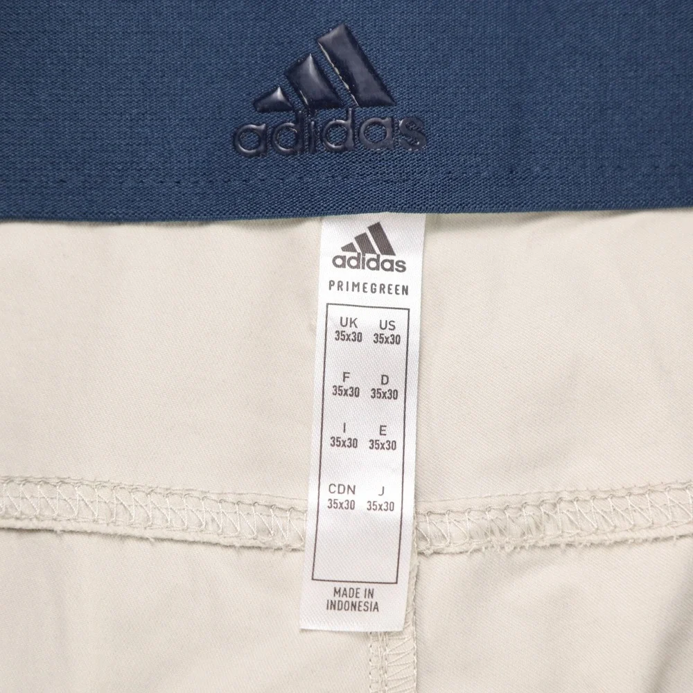 Adidas Golf Go-To 5 Pocket Pant Men 35x30 (35x29) Beige Tapered Fit Primegreen